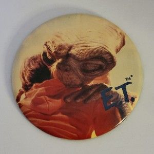 Vtg E.T. The Extra Terrestrial Elliot Hug Large Button Easel Stand 1982. Rare